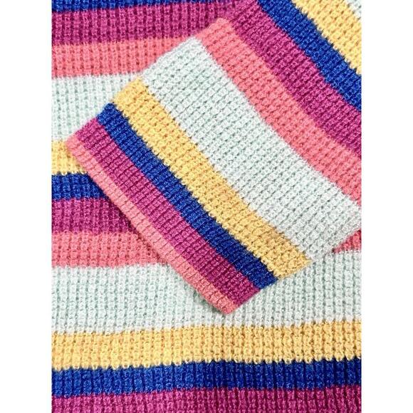 BP Womens Pullover Sweater  Multicolor Stripe Long Sleeve Lightweight Medium - Picture 3 of 15